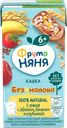 Кашка мультизлаковая ФРУТОНЯНЯ безмолочная, с яблоком, бананом, клубникой и пребиотиками, с 6 месяцев, 200мл
