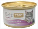 Консервированный корм для кошек Brit Care тунец и лосось, 80 г