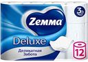 Туалетная бумага Zemma Deluxe Деликатная забота 3 слоя, 12рулонов