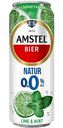 Пивной напиток безалкогольный Amstel Натур Лайм и мята светлый нефильтрованный, 0,43 л