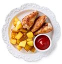 Шашлык из курицы с картофелем и соусом Перекрёсток Select, 250г