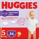 Трусики-подгузники HUGGIES 5 детские 12-17кг 34шт