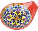 Оливница фарфоровый Nouvelle Home Arabesque с ручкой цвет: красный, 12х10х3 см