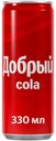 Напиток сильногазированный "Кола", Добрый, 0,33 л