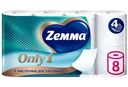 Туалетная бумага Zemma Only1 без аромата 4 слоя, 8шт