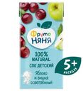 Сок ФрутоНяня яблочно-вишнёвый осветлённый, 200мл