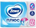 Туалетная бумага Zewa Плюс с перфорацией и тиснением двухслойная 12 рулонов