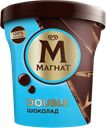 Мороженое МАГНАТ Double Шоколад, сливочное 10%, без змж, пластиковый стакан, 310г