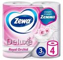 Туалетная бумага Zewa Delux Орхидея 3 слоя 4 рулона