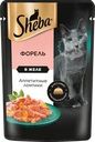 Корм влажный для взрослых кошек SHEBA Ломтики в желе с форелью