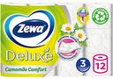 Туалетная бумага Zewa Deluxe Ромашка 3 слоя, 12 рулонов