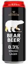 Пиво Bear Beer Стронг лагер светлое 8.3%, 450мл