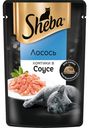 Корм консервированный полнорационный SHEBA для взрослых кошек с лососем "Ломтики в соусе Лосось", 75г