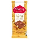 Шоколад РОССИЯ GOLD SELECTION молочный цельный миндаль-мед, 80г