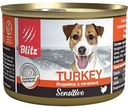 Влажный корм для собак всех пород Blitz Sensitive индейка-печень, 200г