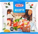 Ассорти из морепродуктов варено-мороженное VICI с изделиями формованными (имитация из сурими), 450г