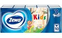 Платки носовые бумажные Zewa Kids 3 слоя, 10x10шт