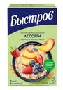 Каша Быстров Ассорти овсяная черника, клубника, персик без варки 6шт, 240г