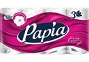 Туалетная бумага Papia белая 3 слоя, 8рулонов