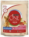 Сухой корм Purina ONE с говядиной и рисом повседневный для собак мелких пород 600 г