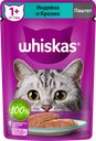 Корм консервированный для взрослых кошек WHISKAS паштет с индейкой и кроликом, 75г