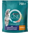 Сухой корм для стерилизованных кошек Purina One курица, 750г