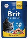 Влажный корм Brit Premium с лососем-форелью повседневный для кошек 85 г