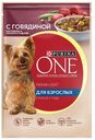 Корм для взрослых собак PURINA® ONE Мини говядина-картофель-горох, 85г