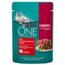 Корм PURINA ONE® для стерилизованных кошек, говядина-морковь, 75г