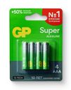 Батарейки GP Super ААА BC 24А, 4шт