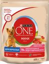 Корм сухой для взрослых собак PURINA ONE Говядина и рис, 600г