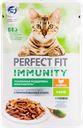 Корм консервированный для взрослых кошек PERFECT FIT Иммунитет с индейкой в желе с добавлением спирулины, 75г