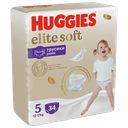 Трусики-подгузники HUGGIES Elite Soft, 5 (12-17 кг), 34шт.