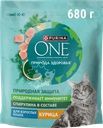 Корм сухой для взрослых кошек PURINA ONE Природа здоровья со спирулиной Курица