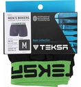 Трусы-боксеры мужские бесшовные Teksa MBX 005 цвет: чёрно-зеленый, размер M