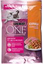 Корм для котят 1-12 месяцев Purina One курица с морковью, 75 г