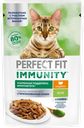 Корм консервированный для взрослых кошек PERFECT FIT Иммунитет с индейкой в желе с добавлением спирулины, 75г