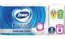 Туалетная бумага Zewa Deluxe белая 3 слоя, 8 рулонов
