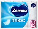 Туалетная бумага Zemma Плюс без аромата 2 слоя 12 рулонов в ассортименте