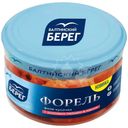 Форель Балтийский берег слабосоленая филе-кусочки в масле с розовым перцем, 220г