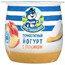 Йогурт термостатный Простоквашино двухслойный с персиком 3.4%, 160г