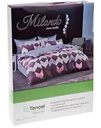 Комплект постельного белья 1,5-спальный Milando Стрелки тенсель цвет: розовый/серо-коричневый/серо-голубой, 4 предмета