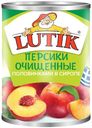 Персики очищенные Lutik половинки в сиропе, 850 мл