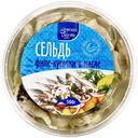 Сельдь Морская бухта филе-кусочки в масле 500г