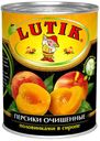 Персики LUTIK очищенные половинкам в сиропе, 850 мл