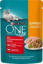 Корм влажный для взрослых кошек PURINA ONE Sterilised с курицей и зеленой фасолью в соусе, 75г