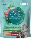 Корм сухой для взрослых кошек PURINA ONE Природа здоровья со спирулиной, для стерилизованных и кастрированных, с высоким содержанием говядины