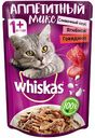 Корм для кошек Whiskas Аппетитный микс Сливочный соус, ягненок, говядина, 85 г
