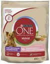 Сухой корм Purina One Мини Чувствительная для взрослых собак мелких пород с чувствительным пищеварением с лососем и рисом 600 г