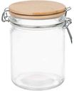 Банка стеклянная с бугельным замком и бамбуковой крышкой, 650мл